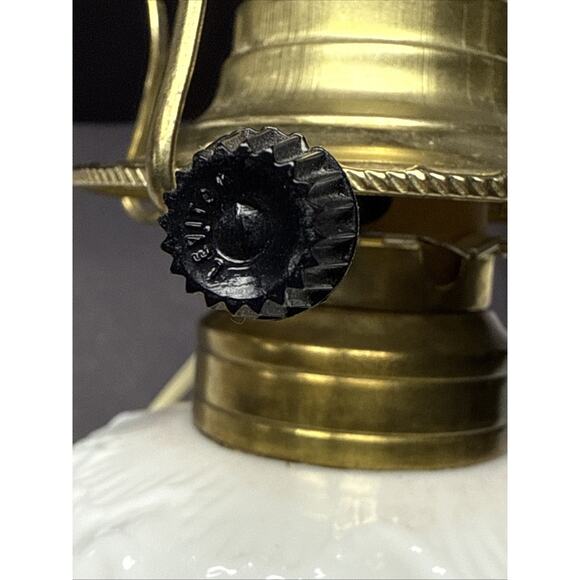 EAPG Dithridge Colonial OMN Rose Wreath Milk Glass Rose Wreath Lamp Base As-Is - Picture 12 of 15